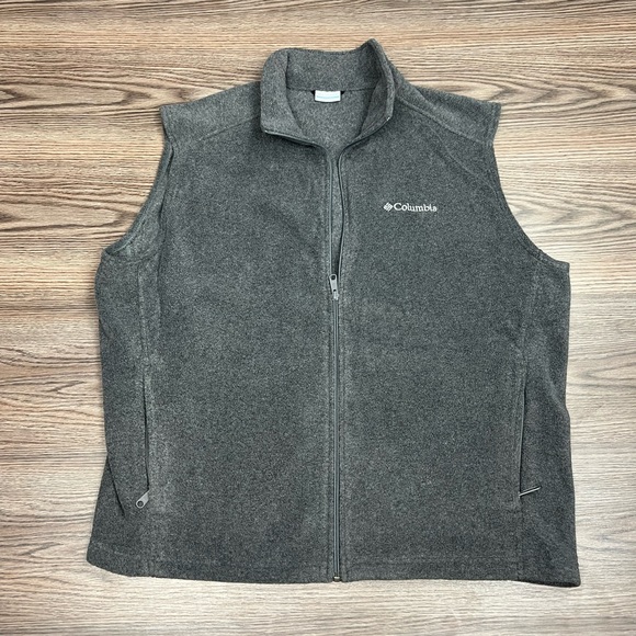 Columbia Grey Fleece Full Zip Vest XL - Picture 1 of 3